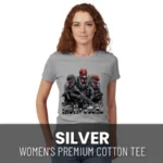 TACTI-COCKS Women's Premium Cotton Tee Silver