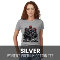 TACTI-COCKS Women's Premium Cotton Tee Silver